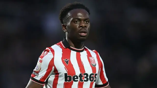 Favour Fawunmi in action for Stoke