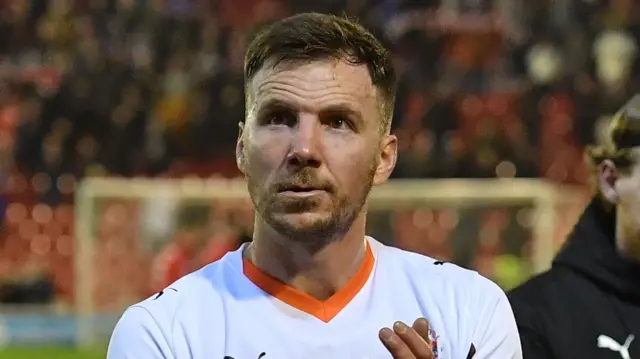 Lee Evans claps Blackpool fans