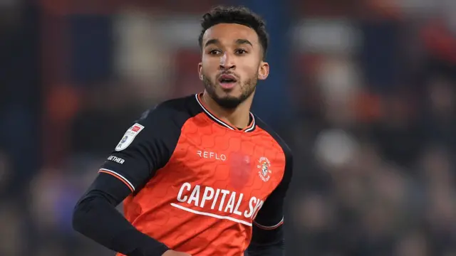 Jacob Brown in action for Luton