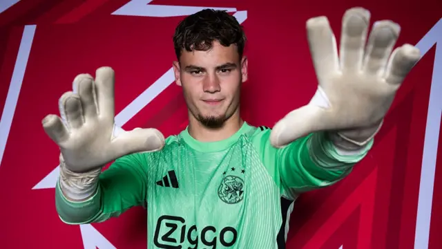 Charlie Setford poses in his Ajax kit