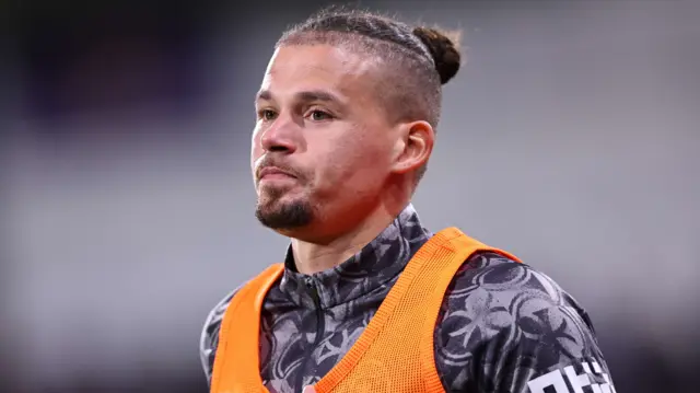 Midfielder Kalvin Phillips during the warm-up for Manchester City in their Carabao Cup tie at Huddersfield