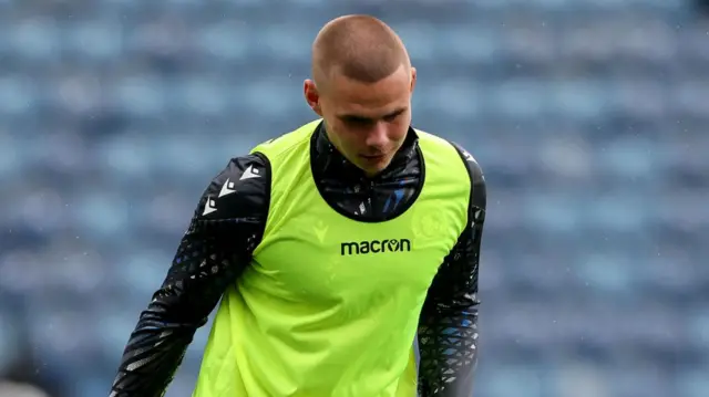 Jake Batty warming up for Blackburn