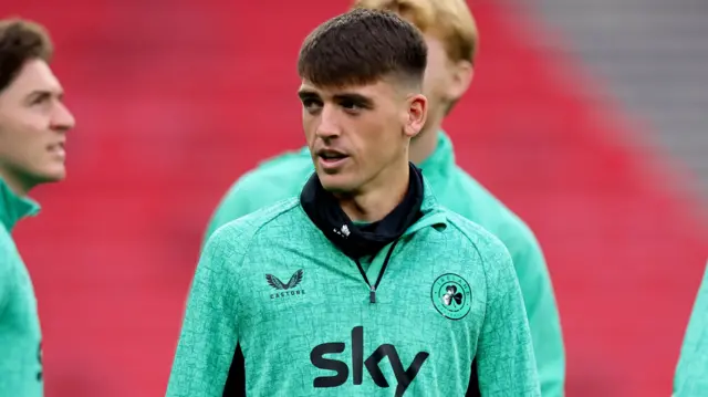 Andrew Moran with the Ireland national team
