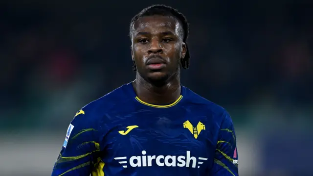 Armel Bella-Kotchap in action for Serie A side Hellas Verona