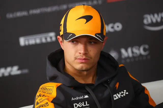 Lando Norris during testing in Bahrain