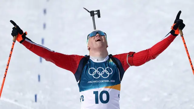 Johannes Dale-Skjevdal celebrating