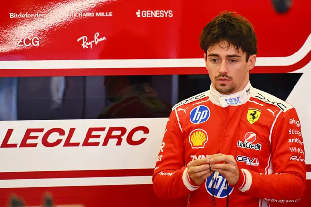 Charles Leclerc during testing in Bahrain