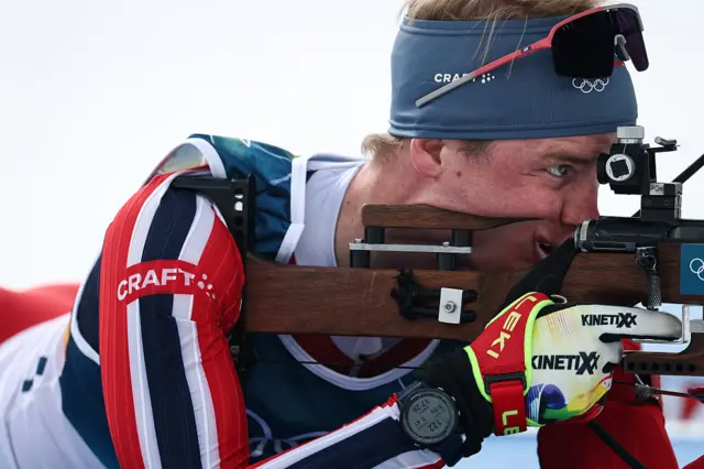 Norway's Johan-Olav Botn warms up