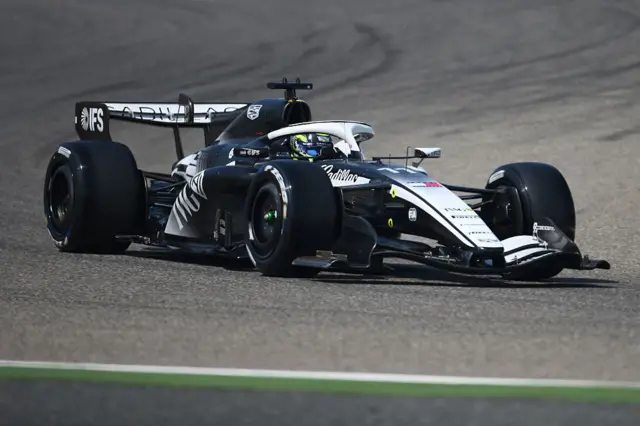 Sergio Perez during testing in Bahrain