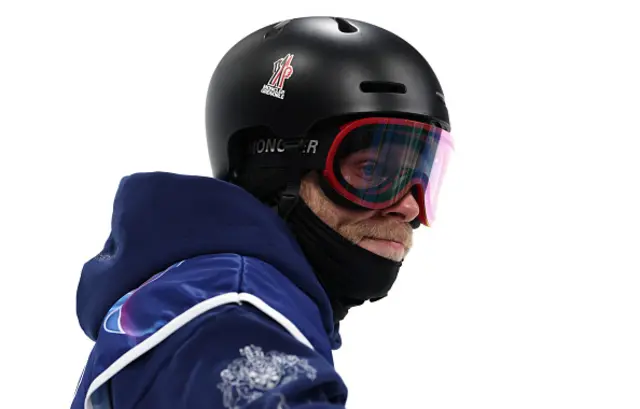 Gus Kenworthy of Team Great Britain warms up