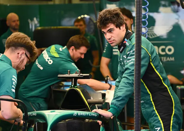 Lance Stroll during testing in Bahrain