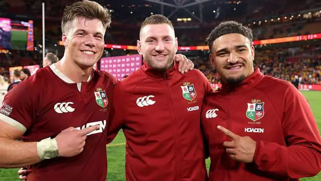 Huw Jones, Finn Russell and Sione Tuipulotu