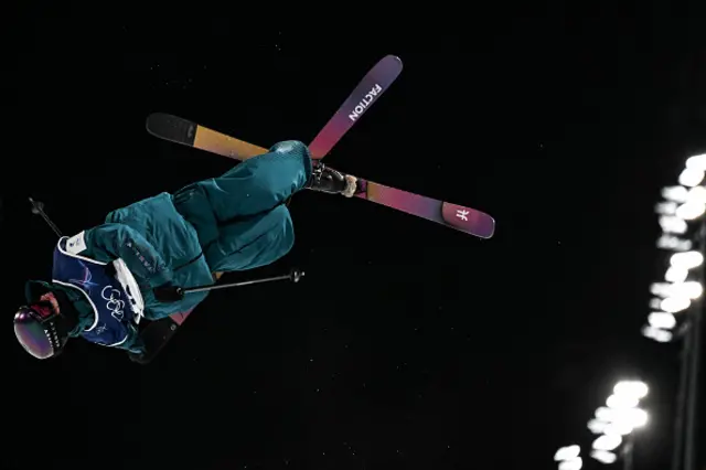 Estonia's Henry Sildaru competes in the freestyle skiing men's freeski halfpipe