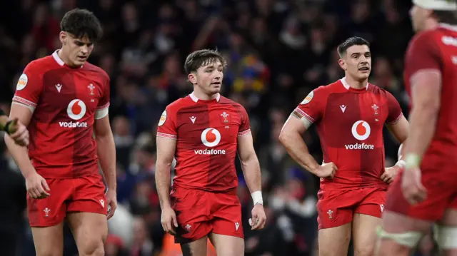Wales players look disappointed