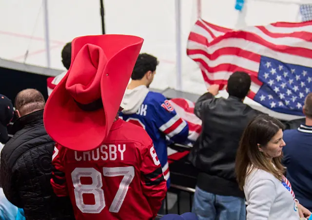 Canadian fan wears a Crosby jersey