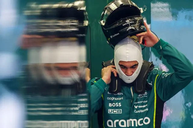 Lance Stroll during testing in Bahrain