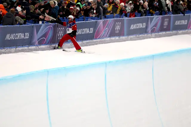 Dylan Marineau of Team Canada interacts with fans