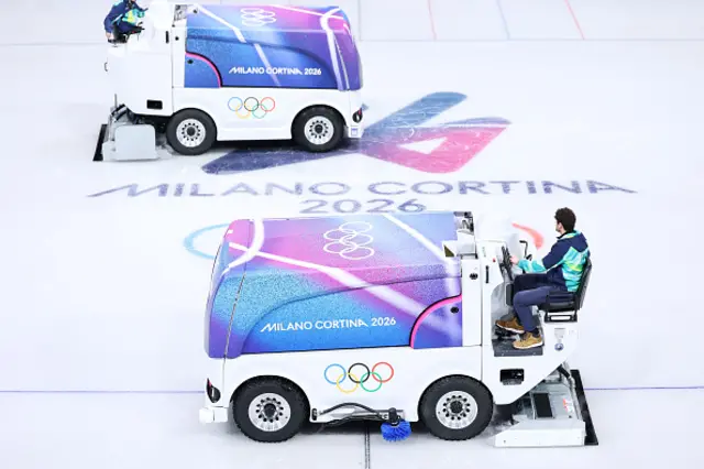 Ice resurfacing machines work on the ice rink