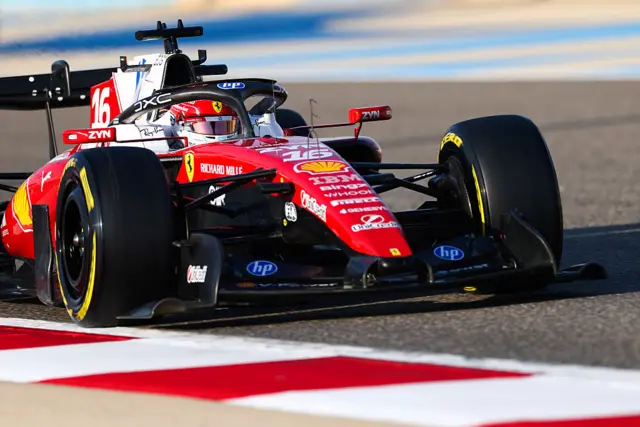 Charles Leclerc during testing in Bahrain