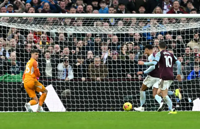 Aston Villa's Ollie Watkins is caught offside