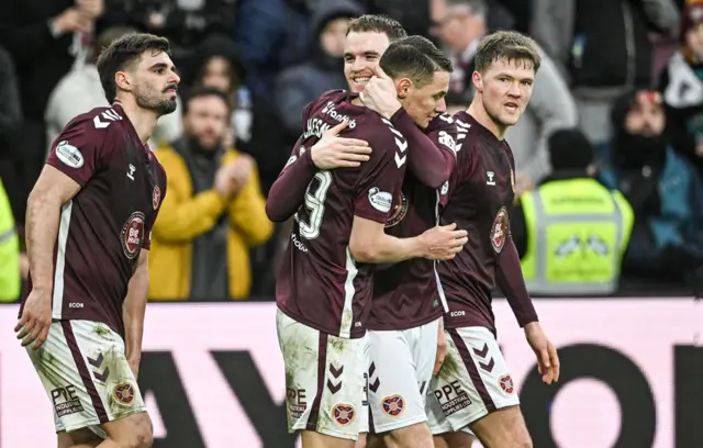 Islam Chesnokov's goal has Hearts in front