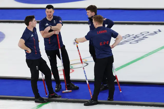 Team GB have a time out talk