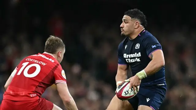 Sione Tuipulotu in action for Scotland