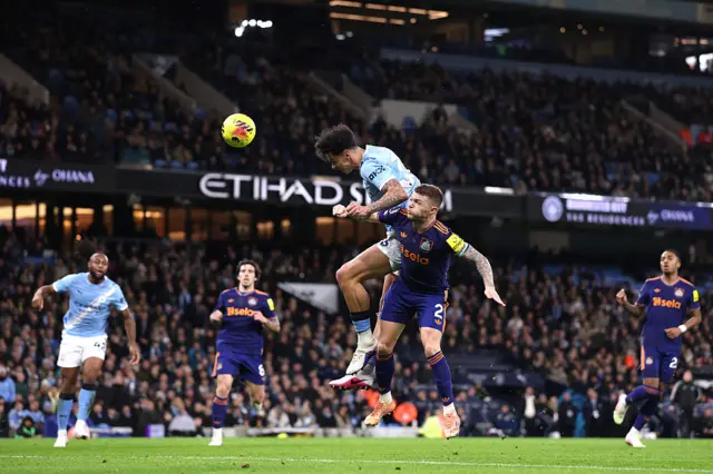 Nico O'Reilly of Manchester City scores his team's second goal
