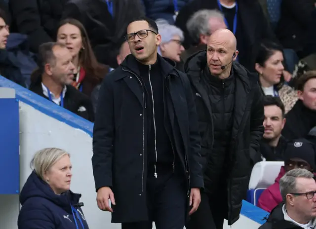 Chelsea manager Liam Rosenior during the match