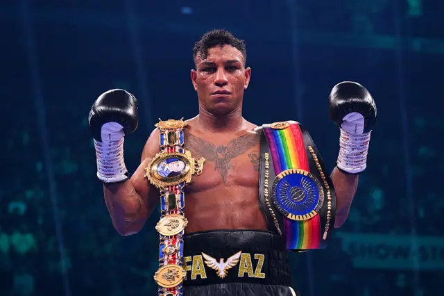 Bilal Fawaz with his belts