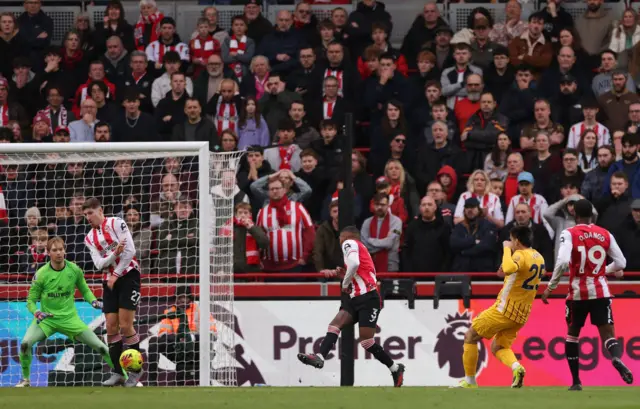 Brighton & Hove Albion's Diego Gomez scores their first goal