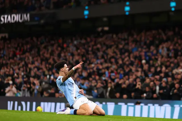 Nico O'Reilly of Manchester City celebrates