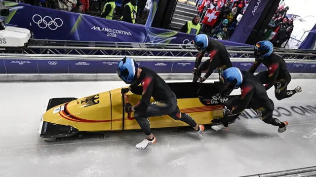 Germany bobsleigh in action