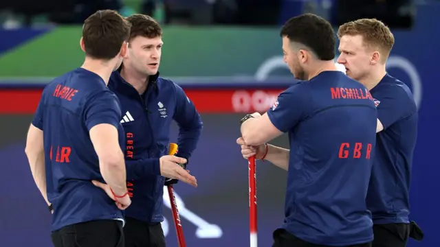 Team GB players in discussion