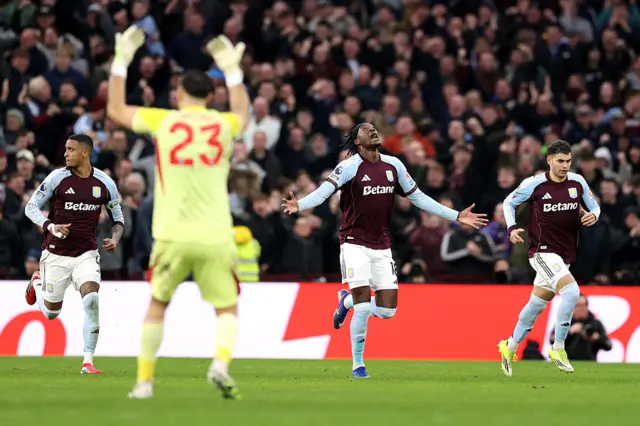 Tammy Abraham of Aston Villa celebrates