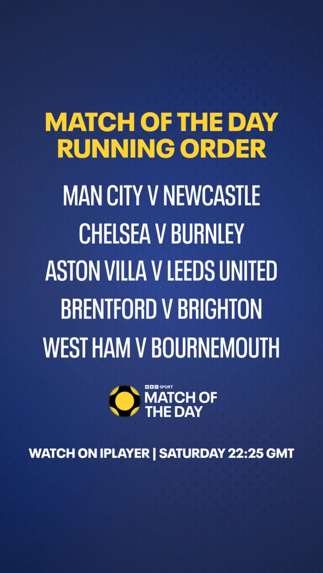 Match of the Day running order