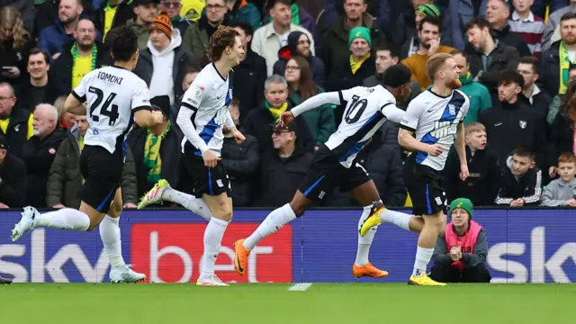 Carlos Vicente (right) runs as three of his team-mates chase him