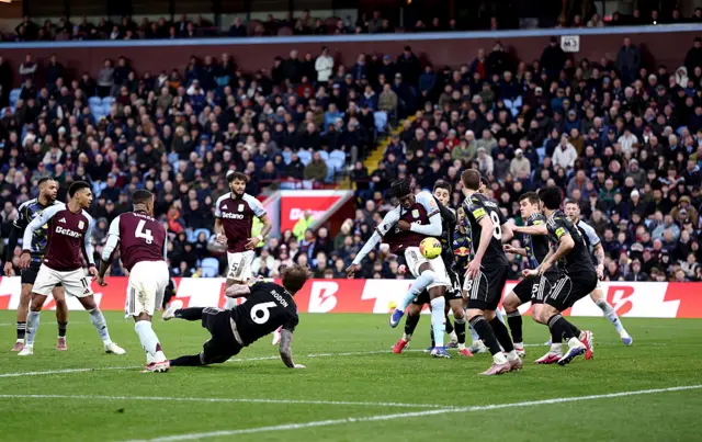 Tammy Abraham of Aston Villa scores his team's first goal