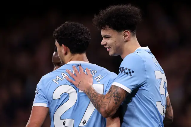 Nico O'Reilly of Manchester City celebrates