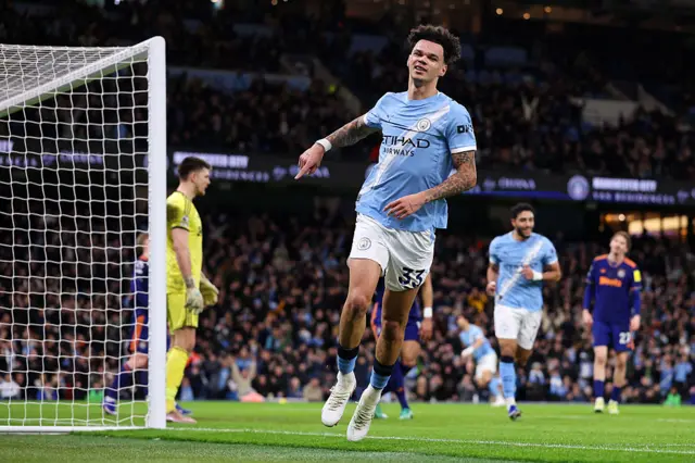Nico O'Reilly of Manchester City celebrates