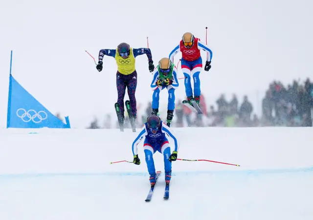 Action from the men's ski cross race