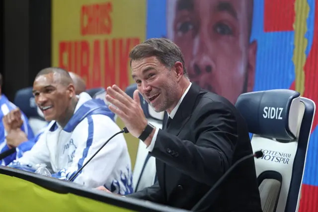 Conor Benn and Eddie Hearn at a press conference