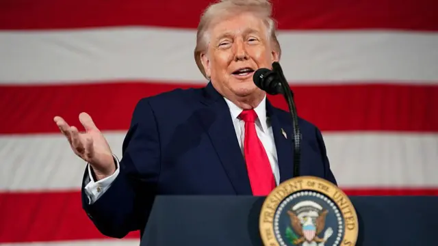 resident Donald Trump speaks during a visit to the Fort Bragg U.S. Army base on February 13,