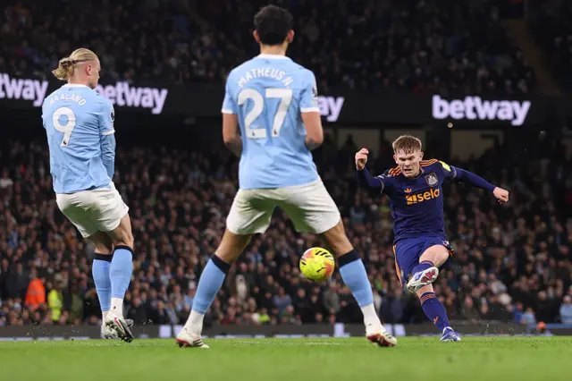 Manchester City's Nico O'Reilly celebrates scoring their side's first goal
