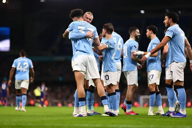 Nico O'Reilly of Manchester City celebrates