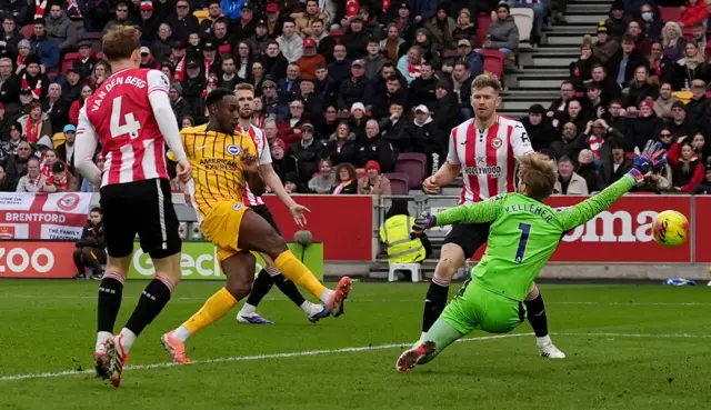 Brighton & Hove Albion's Danny Welbeck scores their second goal
