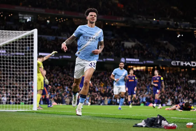 Nico O'Reilly of Manchester City celebrates s