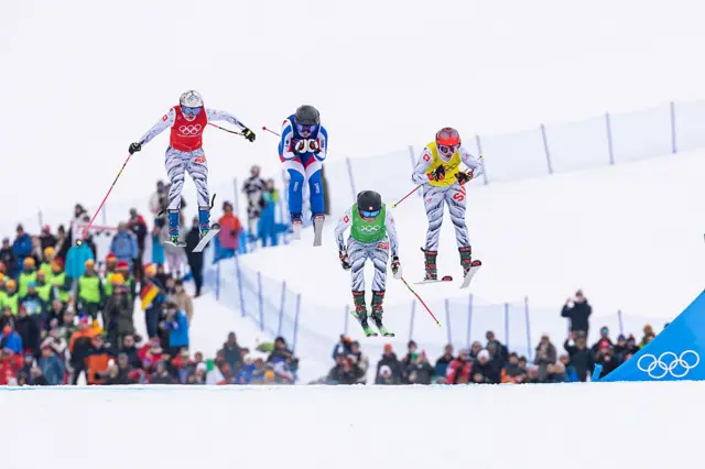 Action from the women's ski cross heats on Friday