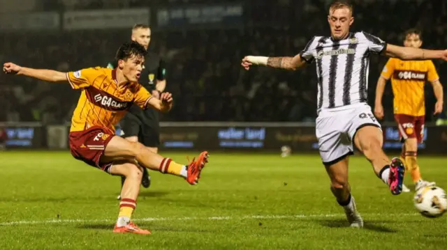 Motherwell's Elijah Just scores to make it 1-0