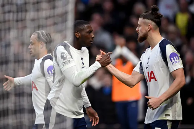 Randal Kolo Muani of Tottenham Hotspur celebrates